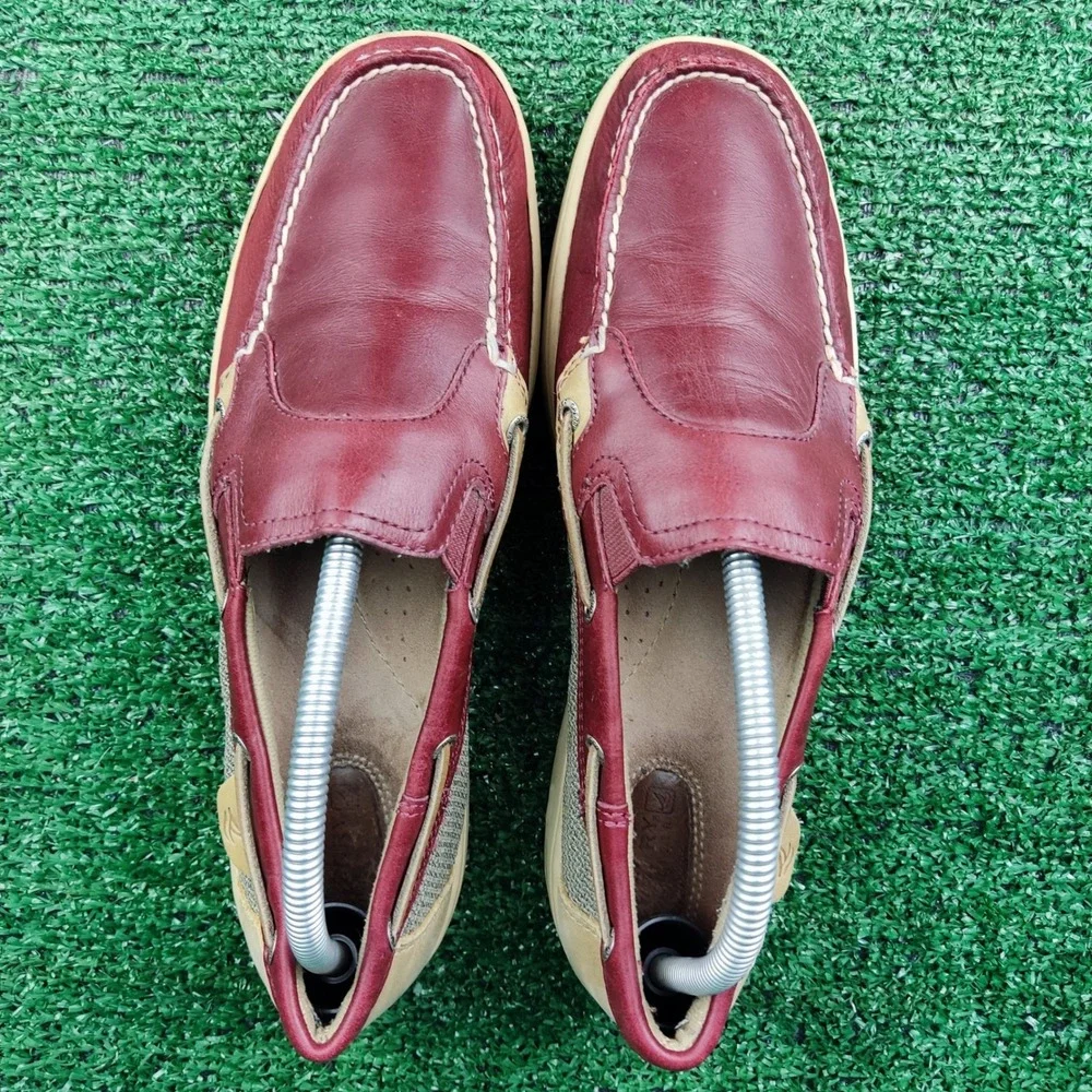 Sperry Boat Shoes Mens 10M Burgundy Billfish Slip On Loafers Leather 9617531
